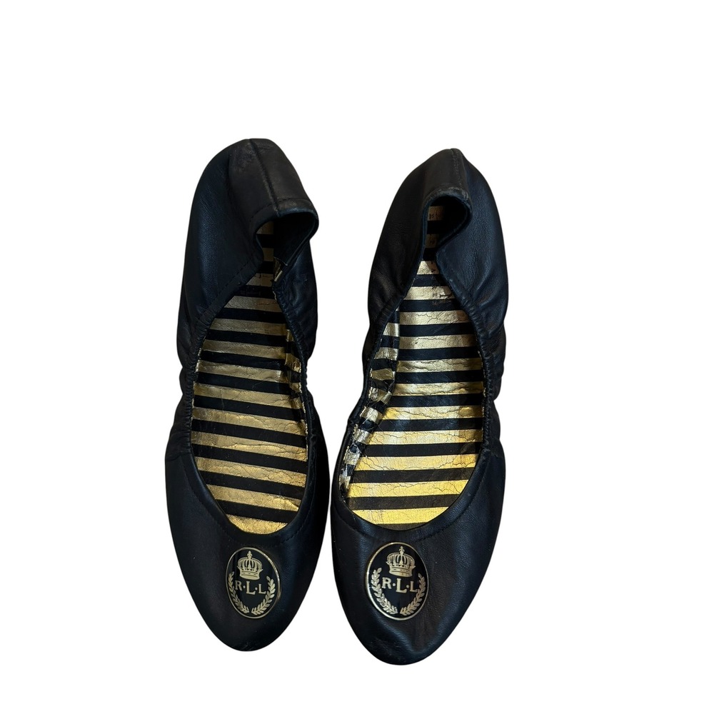 Lauren Ralph Lauren Black Leather Ballet Flats Women's Size 8.5